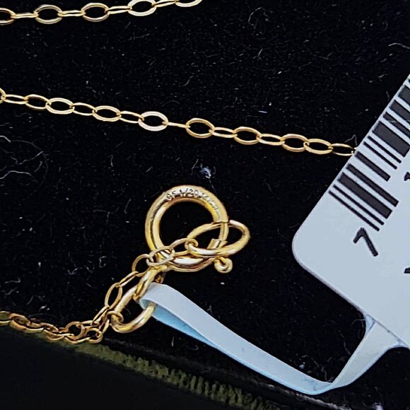 10K Yellow Gold CZ Necklace Round Halo w/ 14K Gold-Filled, 18" Chain MSRP$250 - Picture 8 of 9